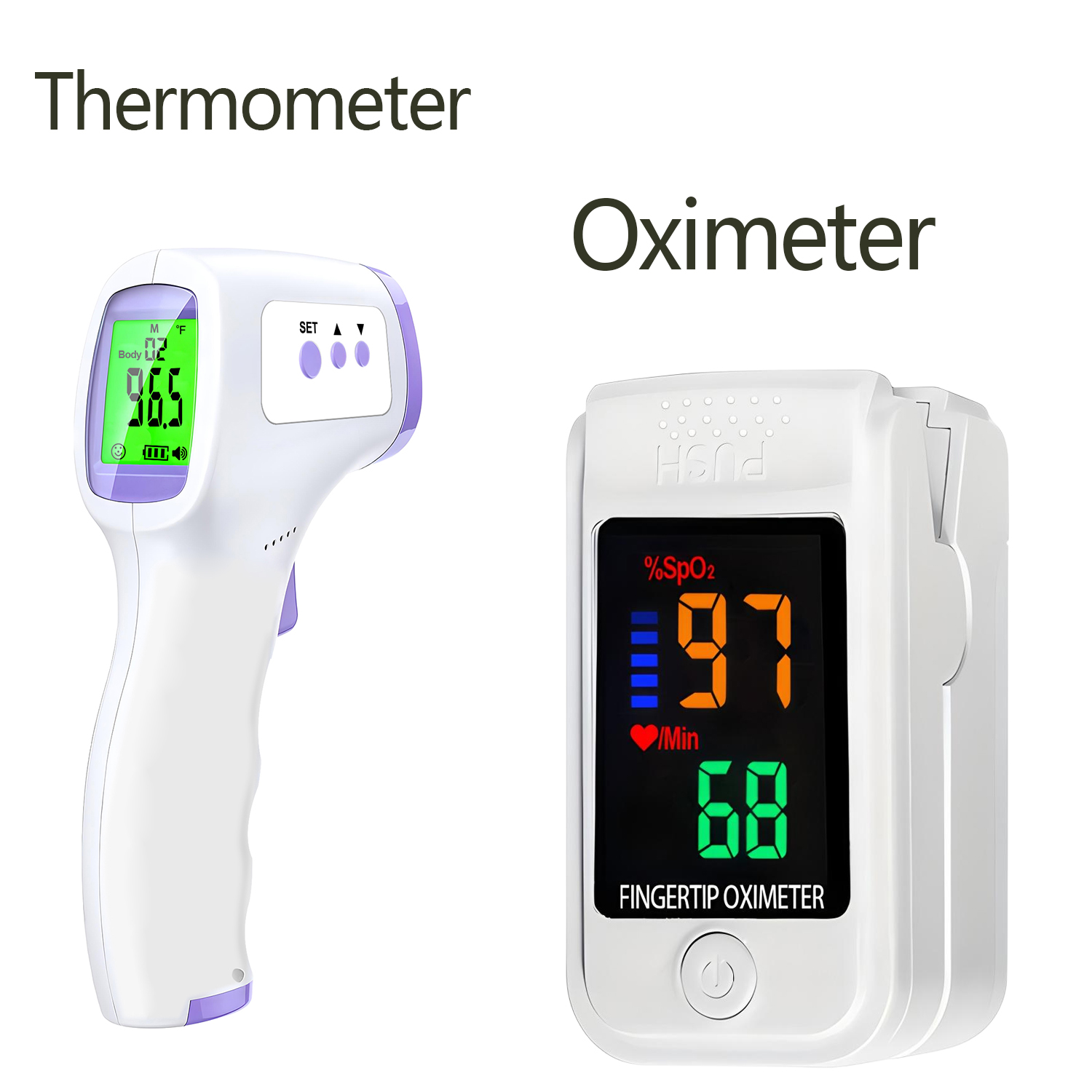 Pulse Oximeter - Termómetro electrónico digital infrarrojo sin contacto