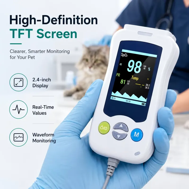 Pulse Oximeter - Oxímetro de Pulso Veterinario Recargable, Portátil