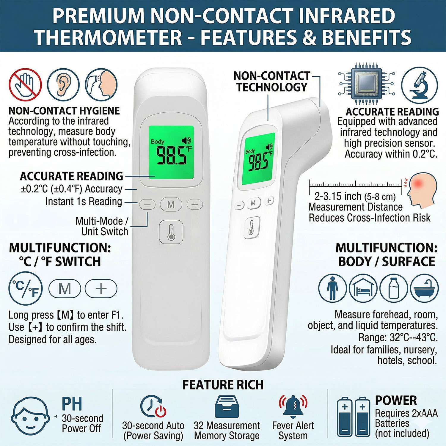 Termómetro Infrarrojo Sin Cont - Pulse Oximeter reseña y precio